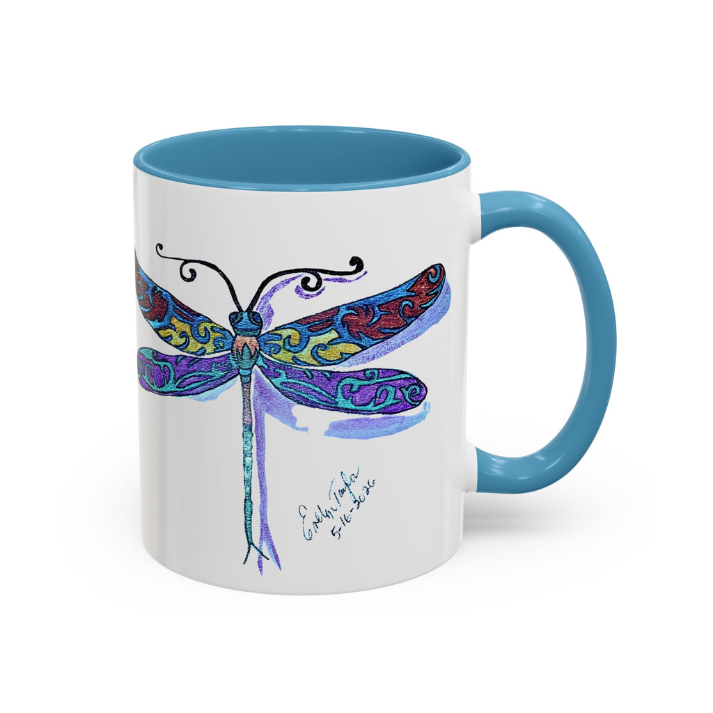 Dragonfly Motif Accent Coffee Mug (11, 15oz)