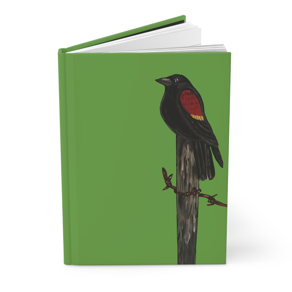 The Red-Winged Blackbird — Original Hand-Painted Art Hardcover Journal
