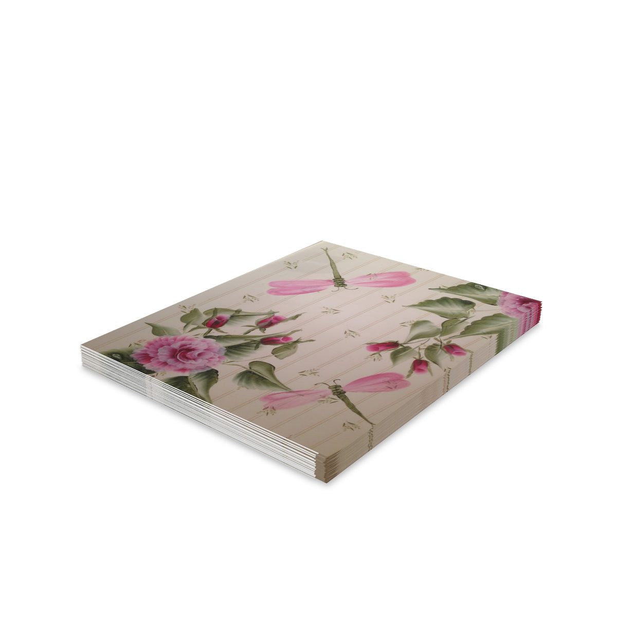 Floral Dragonfly Greeting Cards - Blank Note Cards (8/16/24-Pack)