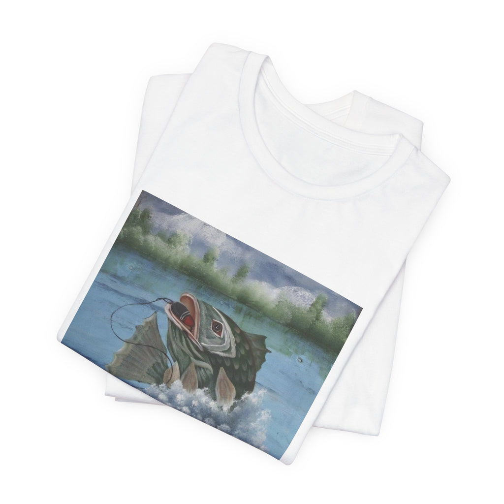 Large Mouth Bass Illustration T-Shirt | Fishing Lure Art Tee