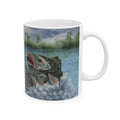 Fishing Bass Ceramic Mug – Watercolor Largemouth Fish Coffee Cup (11oz & 15oz)