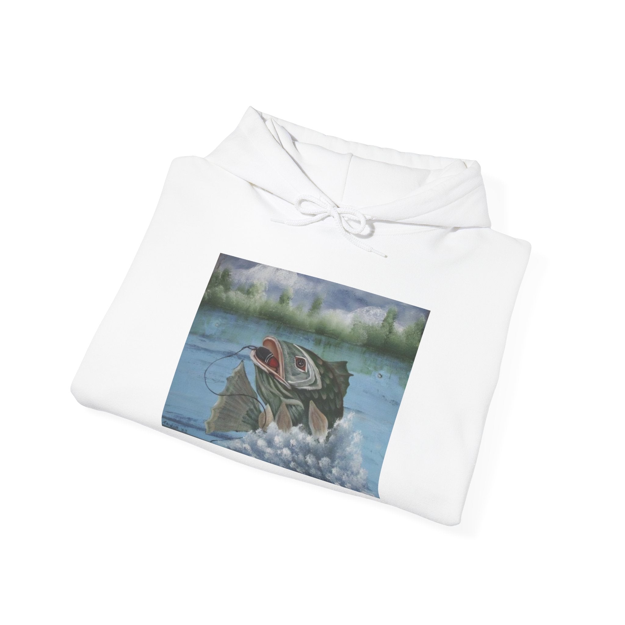 Largemouth Bass Jumping Hoodie | Fishing Lake Sports Apparel