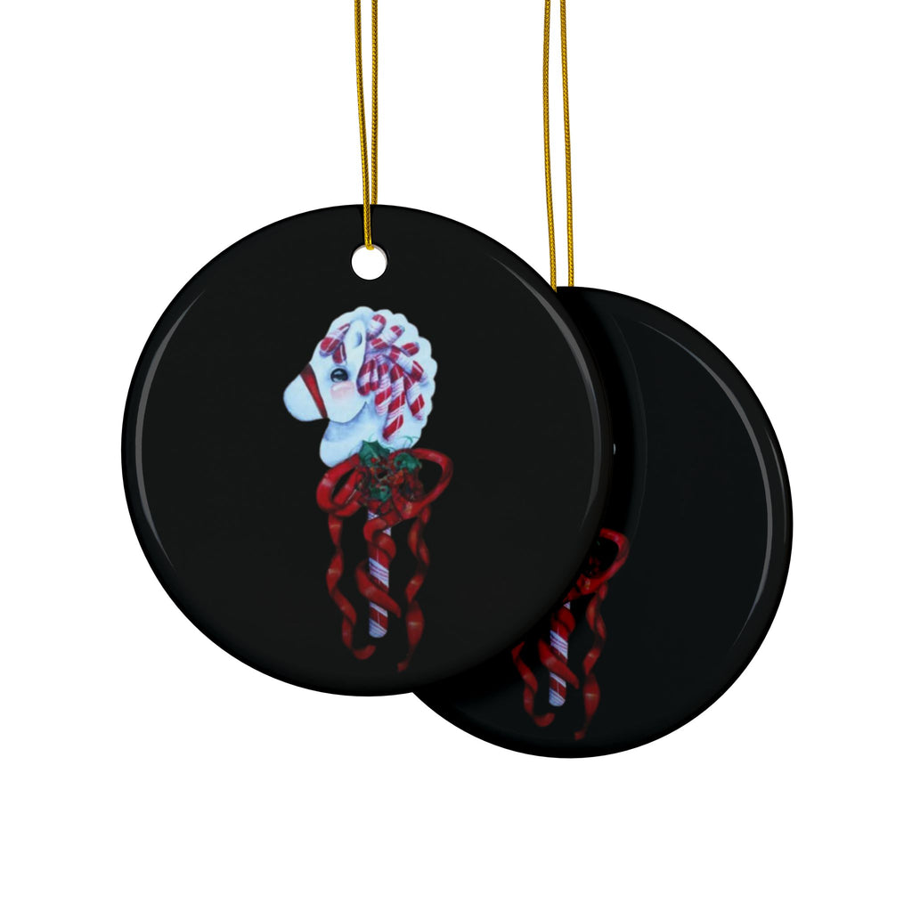 The Candy Cane Hobby Horse — Hand-Painted Holiday Ornament