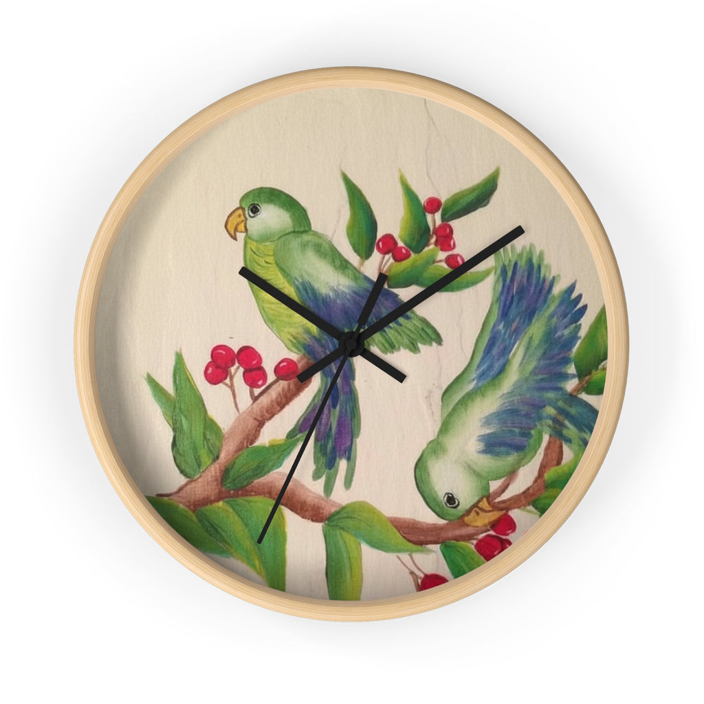 Parrot Garden Wall Clock — Tropical Bird Decorative Clock