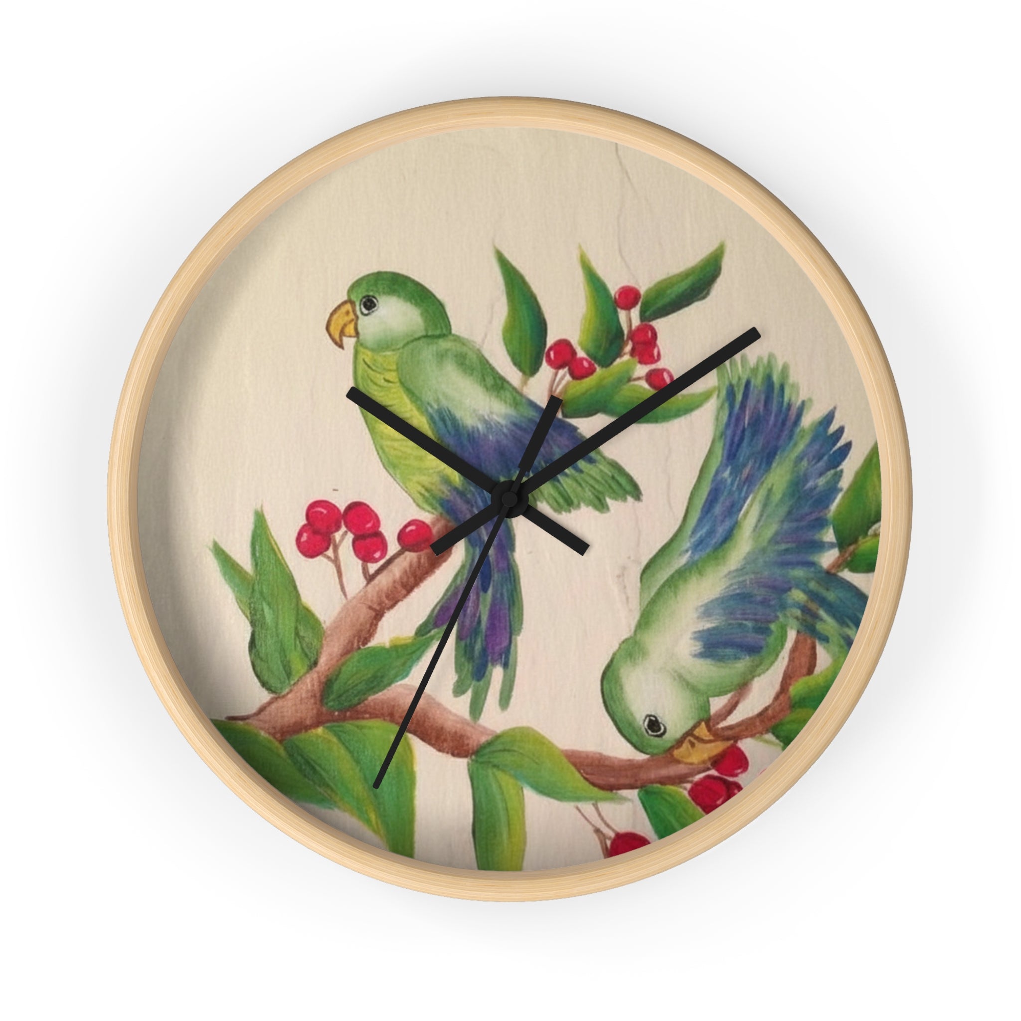 Parrot Garden Wall Clock — Tropical Bird Decorative Clock