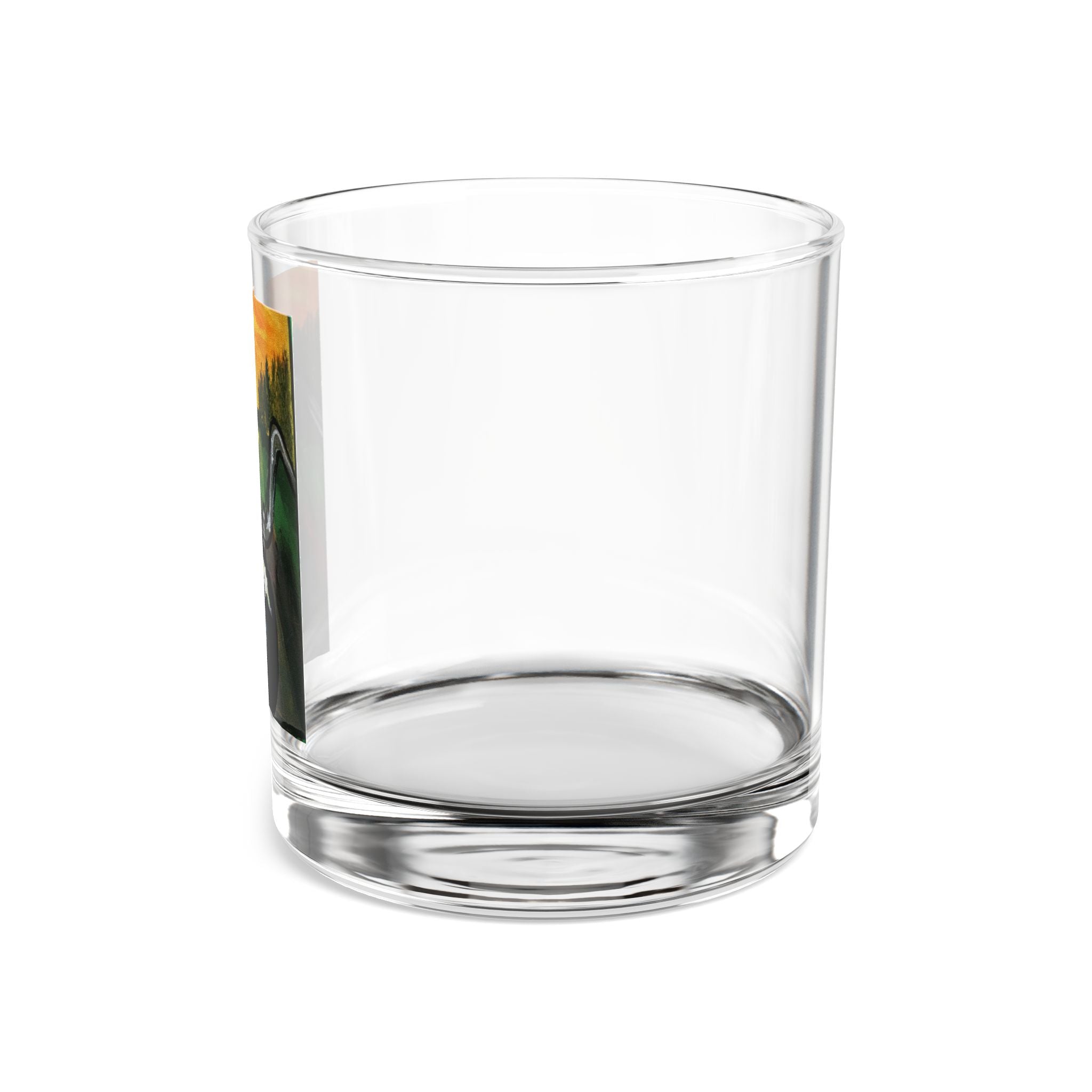 Motorcycle Sunset Rocks Glass — 10oz Whiskey Tumbler with Biker Road Art