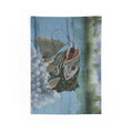 Bass Fishing Wall Tapestry — Vintage Largemouth Fish Art for Cabin, Man Cave, or Lake House Decor