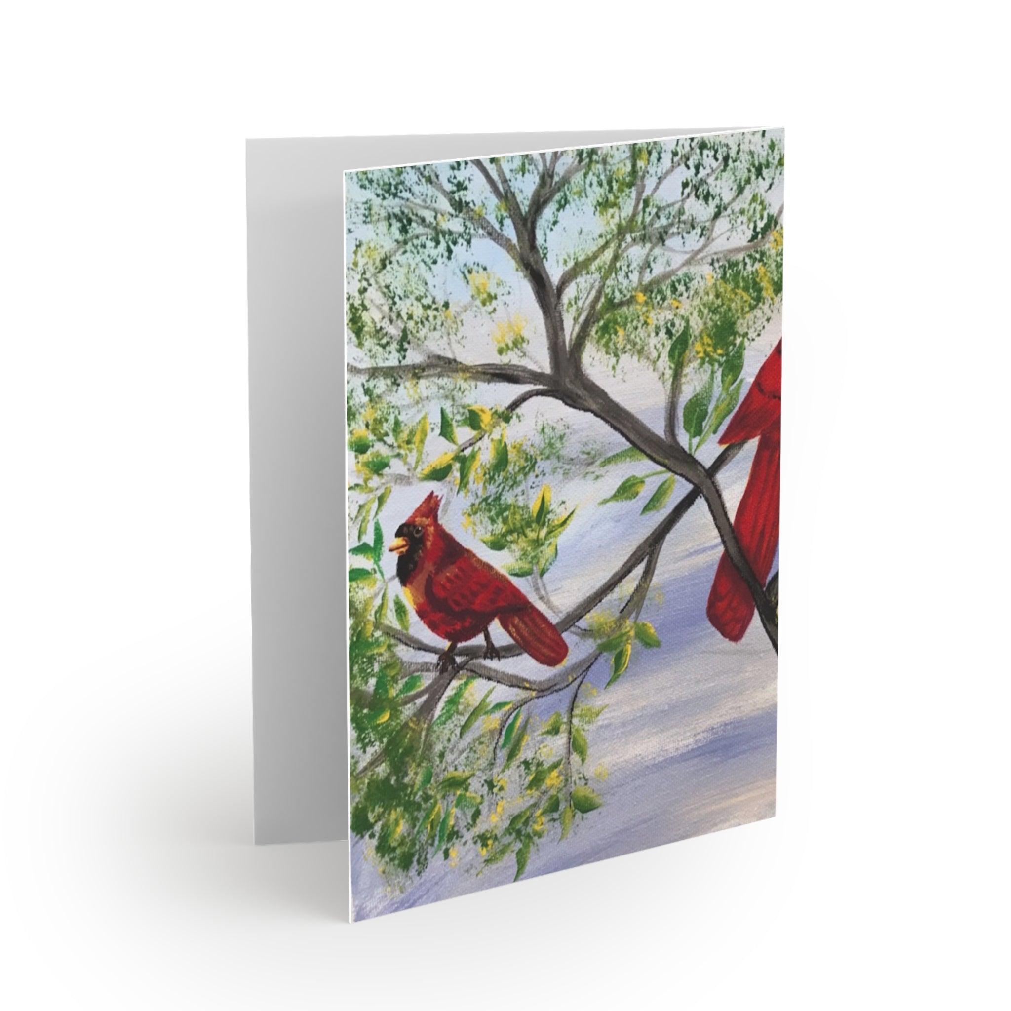 Cardinals in Spring — Blank Greeting Cards (Set of 8/16/24)