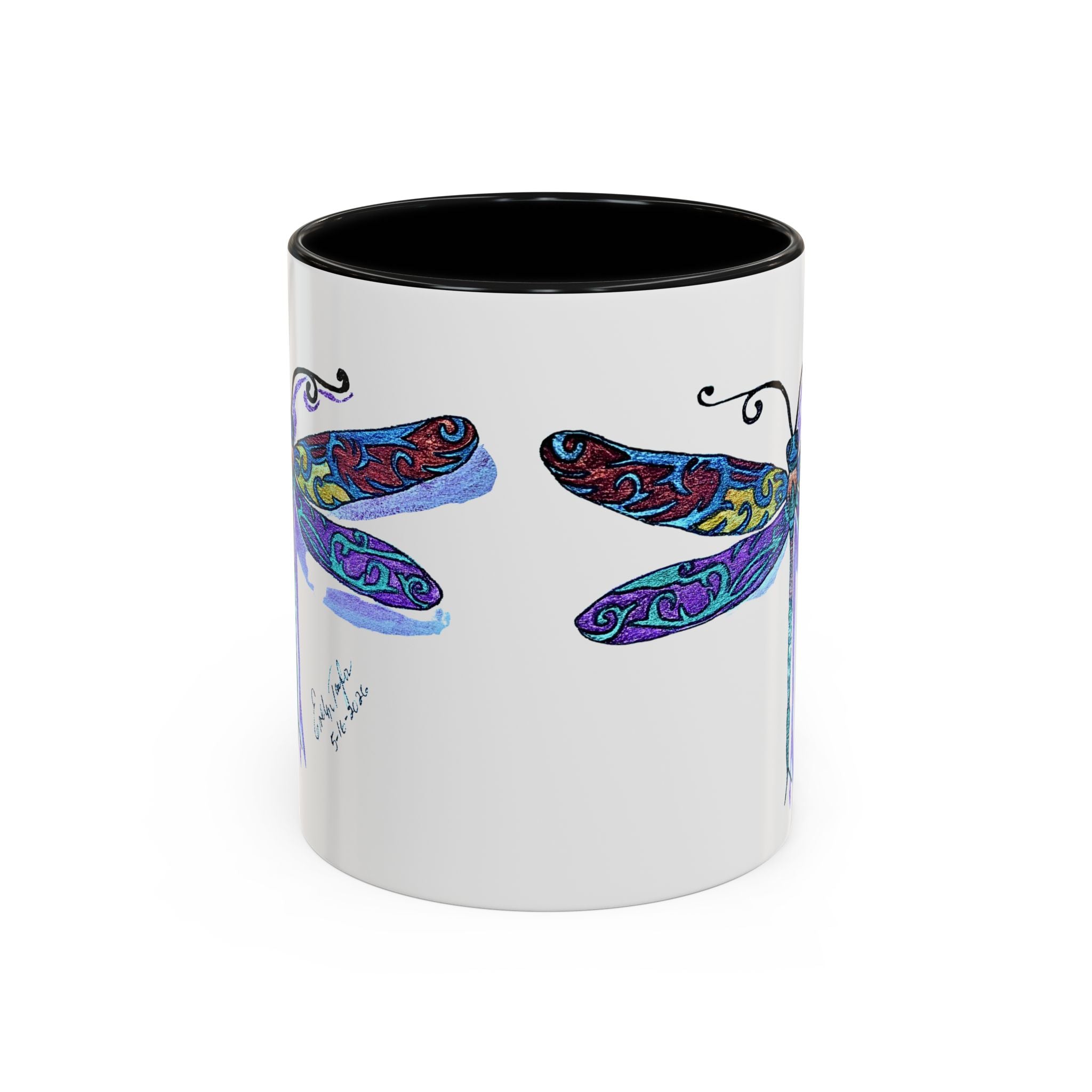 Dragonfly Motif Accent Coffee Mug (11, 15oz)