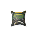 Motorcycle Ride Canvas Pillow — Vintage Biker Scenic Throw Pillow