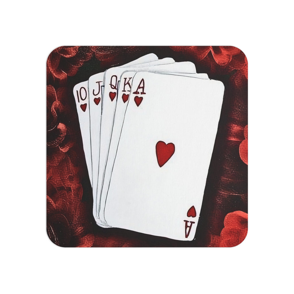 Royal Flush — Heart Suit Playing Card Coasters (Set of 50 or 100)