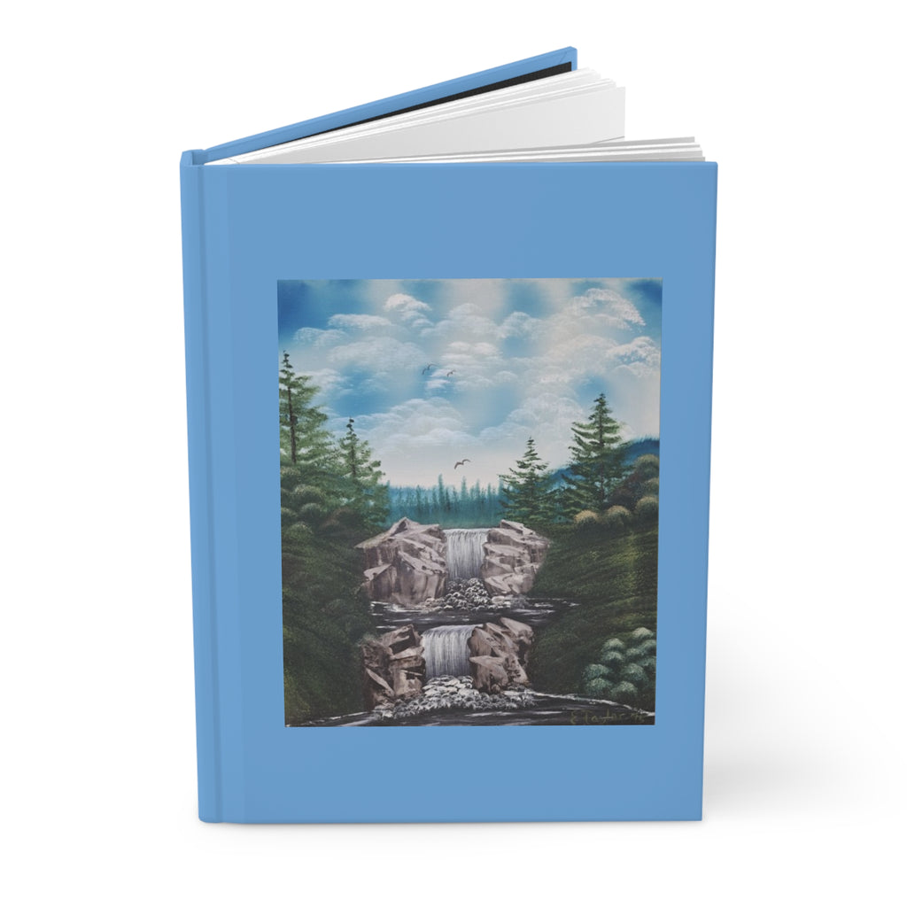 Waterfall Forest Hardcover Journal — Nature Scenic Notebook for Travel, Hiking & Mindful Writing