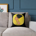 Nefertiti Profile Square Throw Pillow - Egyptian Queen Art Decorative Cushion