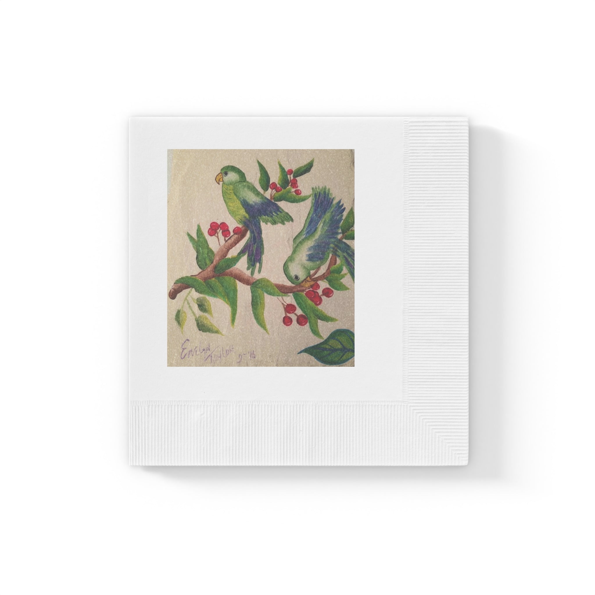 Two Tropical Cockatiels — Cocktail Napkins