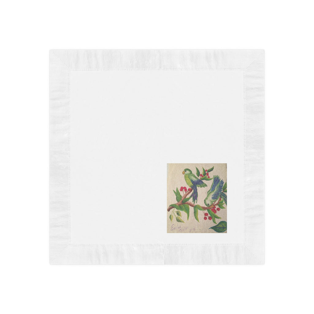 Tropical Parrot Cocktail Napkins — Vintage Bird Illustration Party Napkins