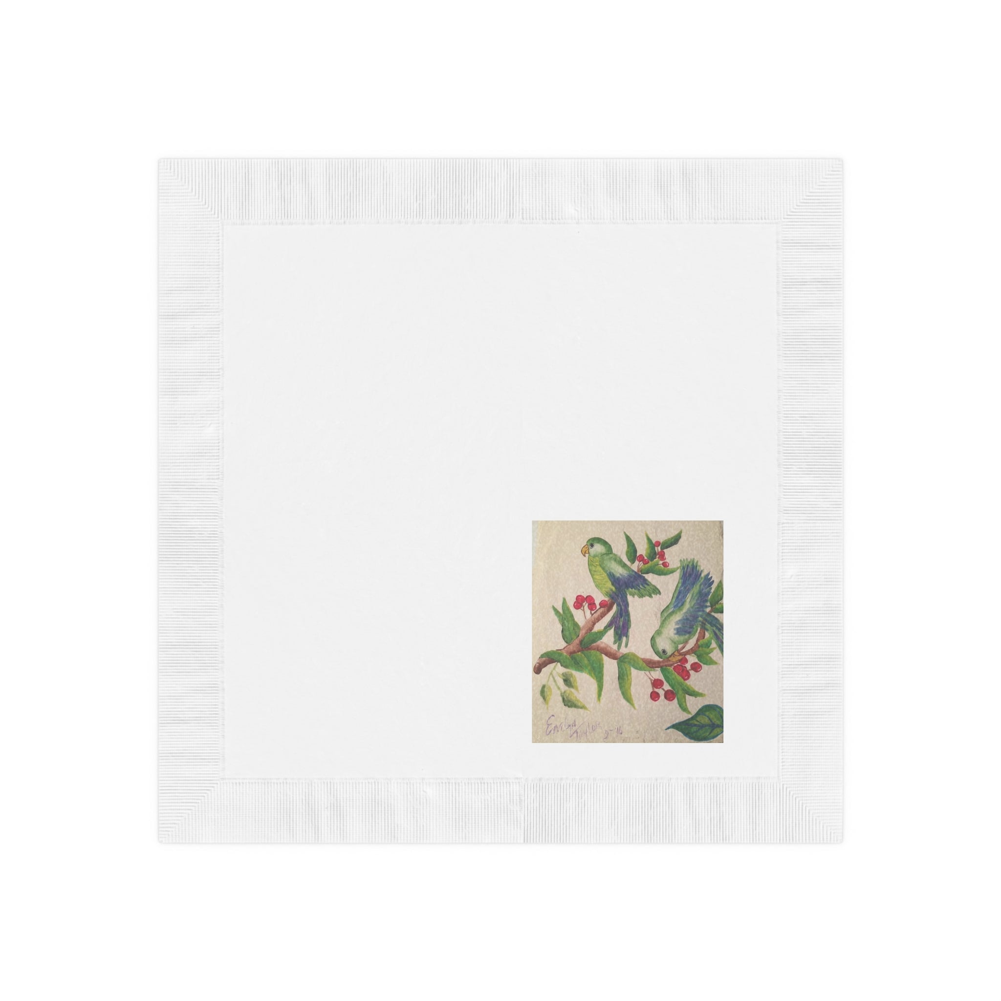 Tropical Parrot Cocktail Napkins — Vintage Bird Illustration Party Napkins