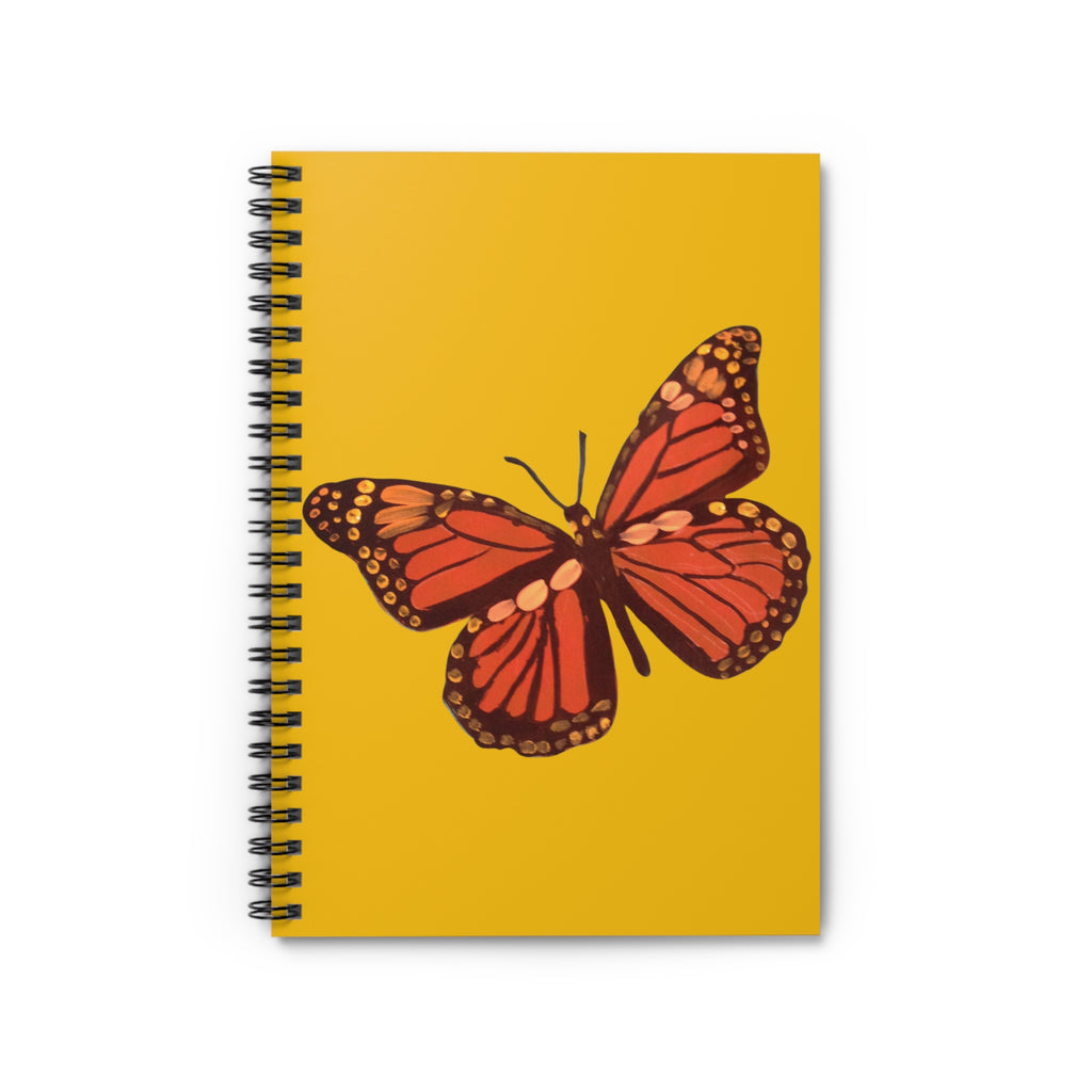 Yellow Monarch Butterfly Spiral Notebook — Ruled Journal for Nature Lovers