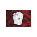 Outdoor Rug – Royal Flush Heart Cards on Red Rose Pattern Patio Rug
