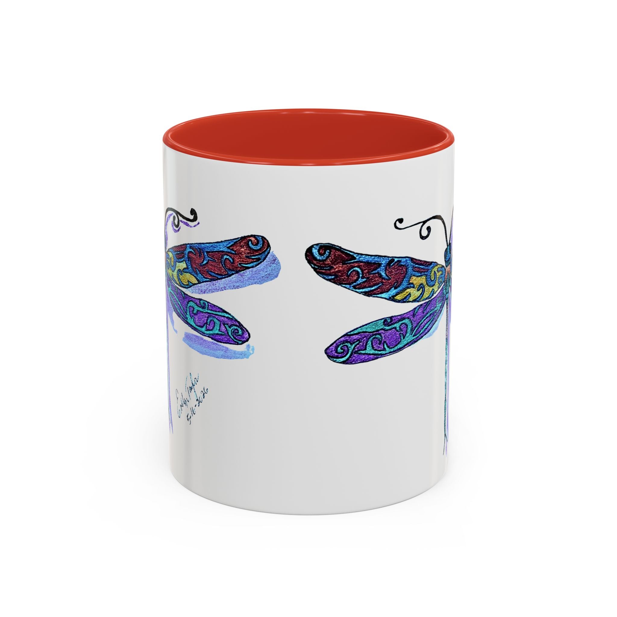 Dragonfly Motif Accent Coffee Mug (11, 15oz)