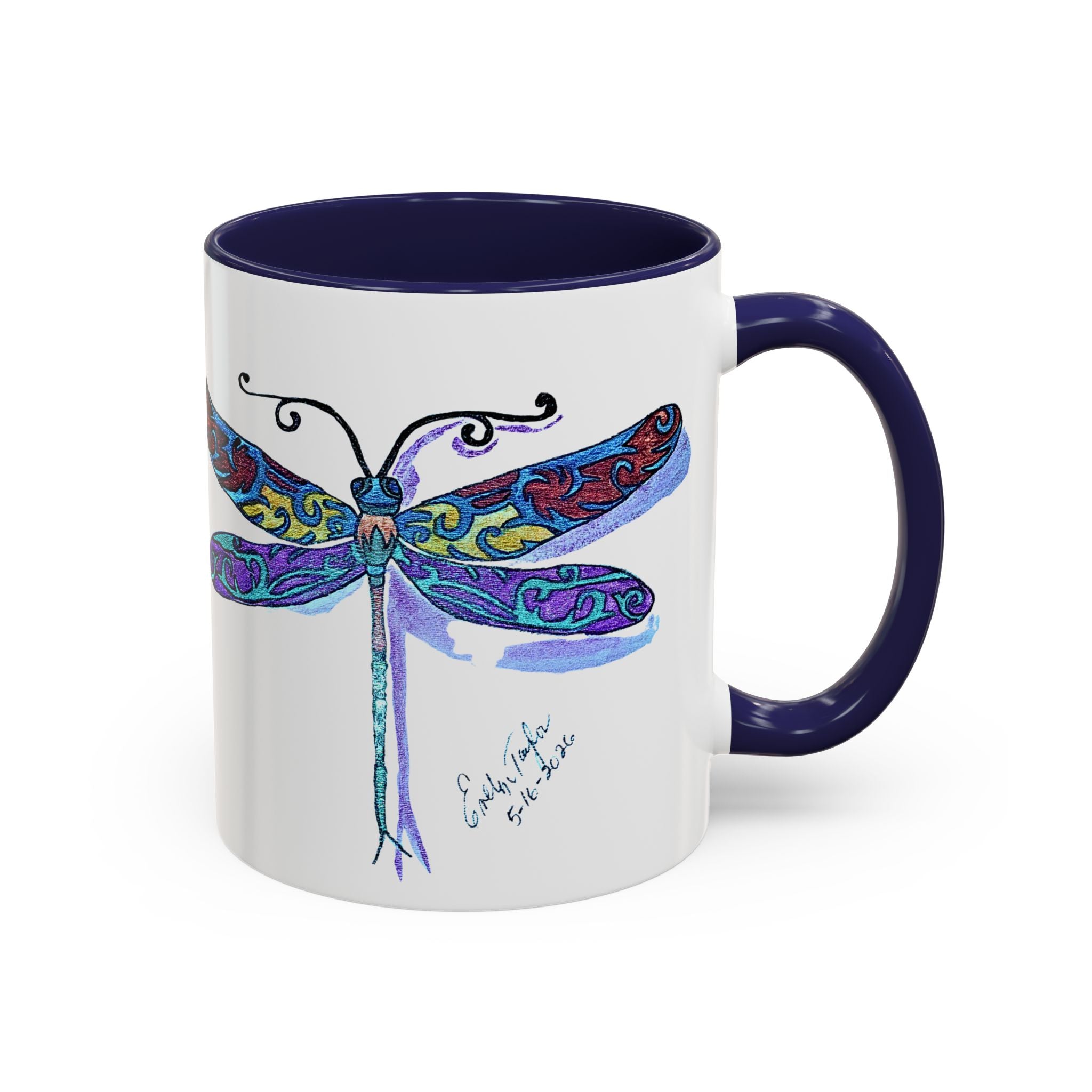 Dragonfly Motif Accent Coffee Mug (11, 15oz)