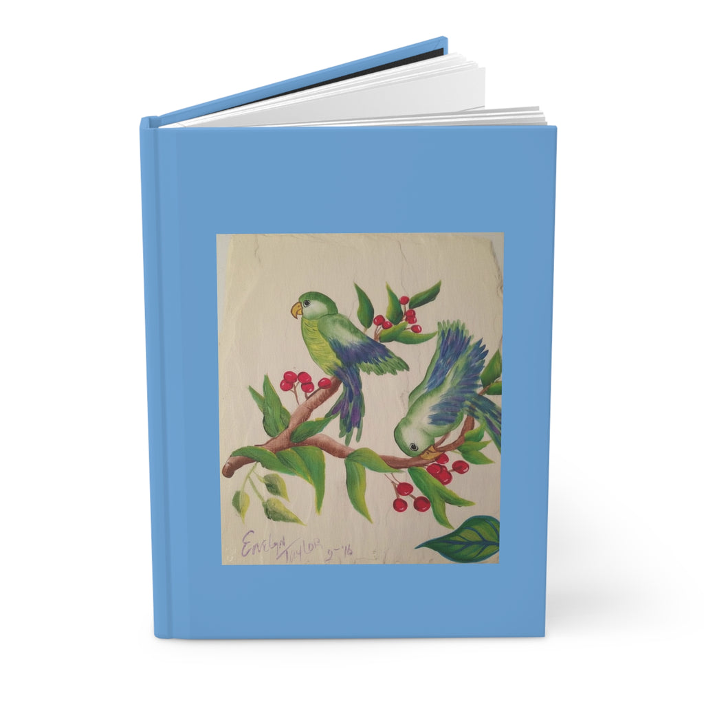 Tropical Parrots Journal | Hardcover Matte Notebook, Botanical Bird Illustration