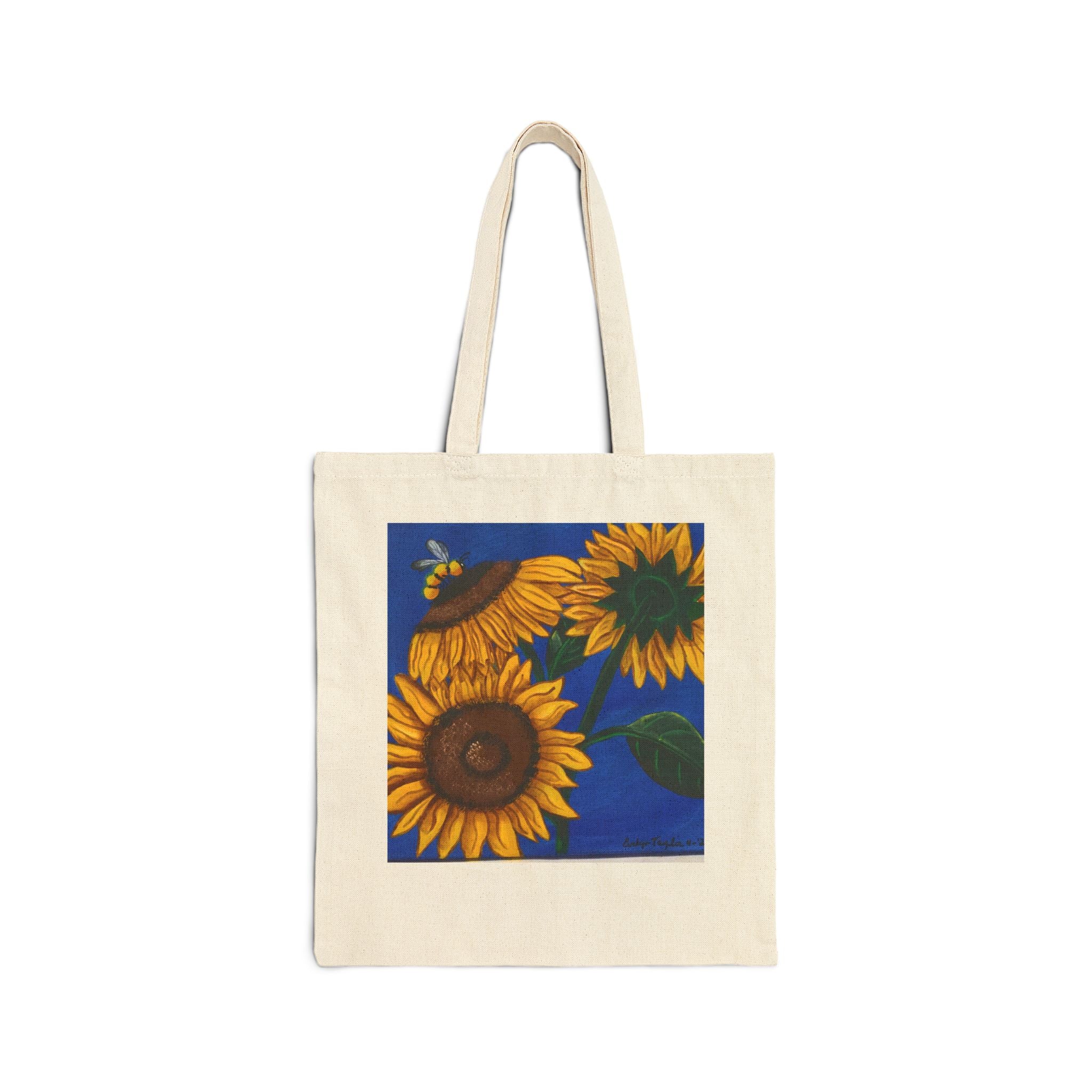 Sunflowers & Bee — Canvas Tote Bag