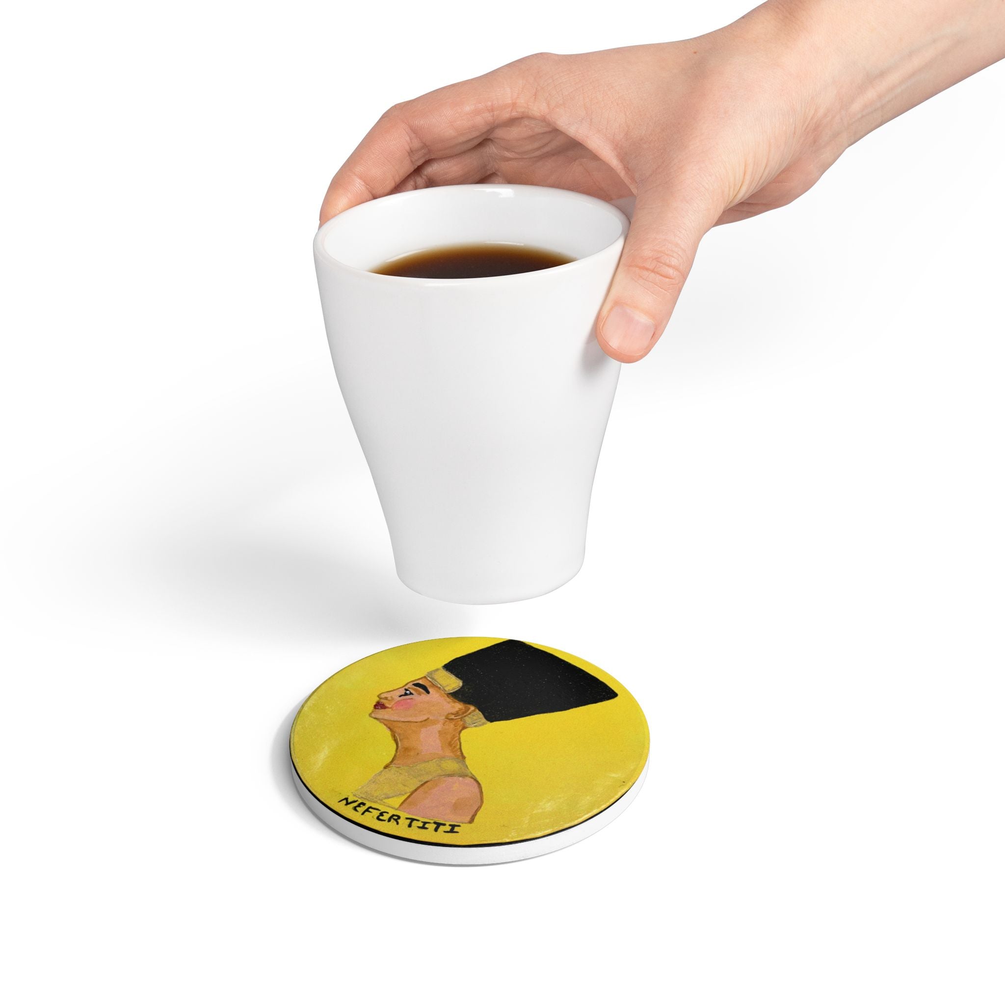 Nefertiti Ceramic Coaster — Egyptian Queen Art Drink Coaster