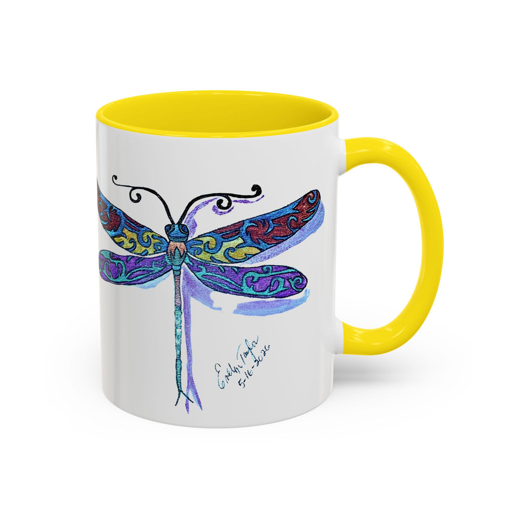 Dragonfly Motif Accent Coffee Mug (11, 15oz)