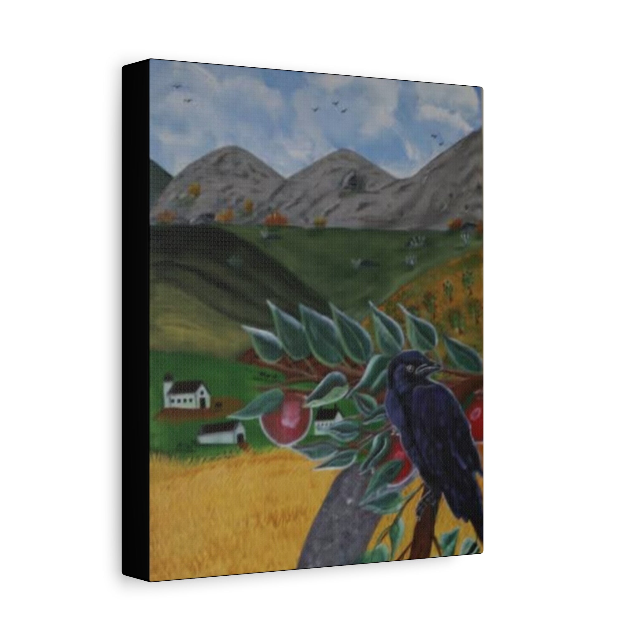 The Raven & the Apple Tree — Original Hand-Painted Art Canvas