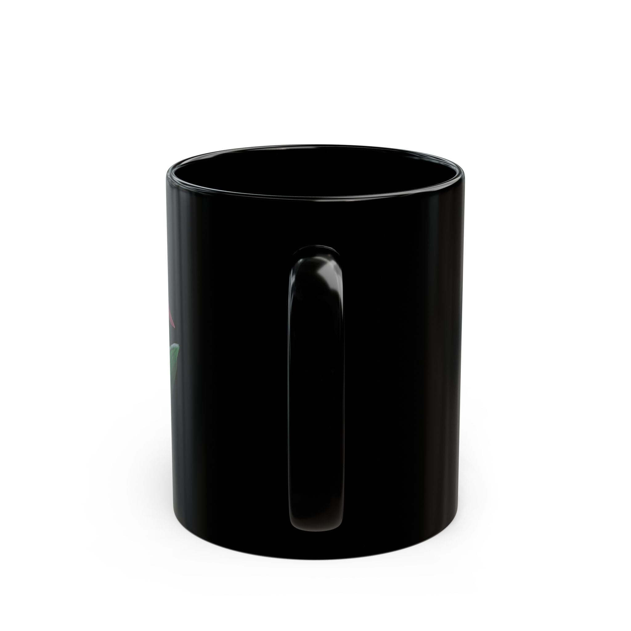 Pink Lady's Slipper Orchid Mug | Black Ceramic Coffee Cup