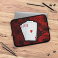 Hearts Royal Flush Laptop Sleeve — Red Rose Poker Design