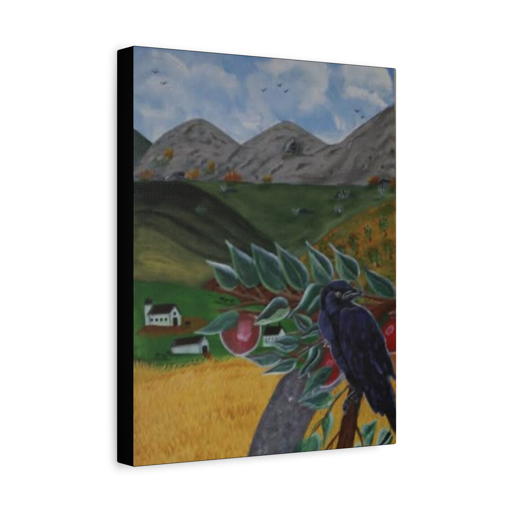 The Raven & the Apple Tree — Original Hand-Painted Art Canvas