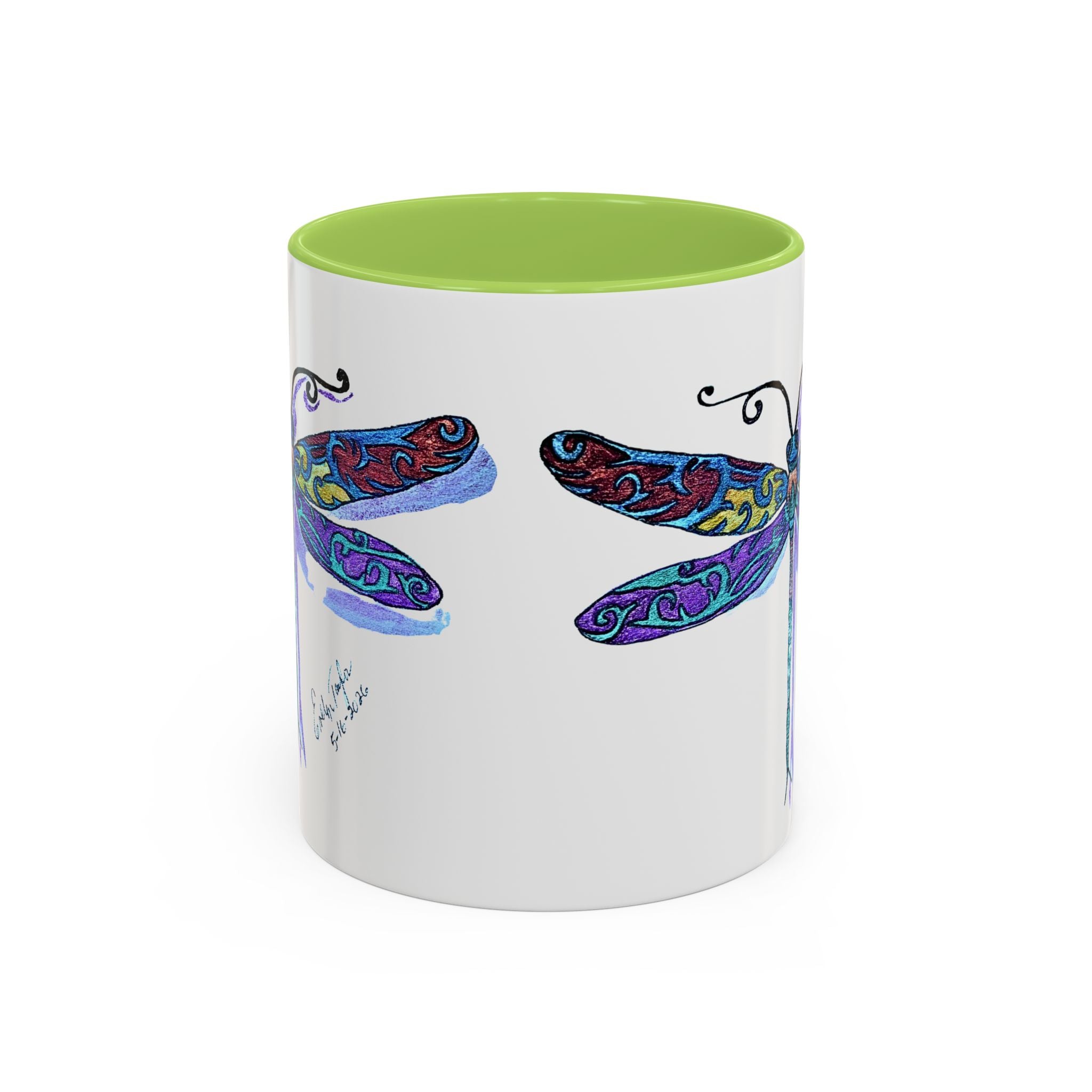 Dragonfly Motif Accent Coffee Mug (11, 15oz)