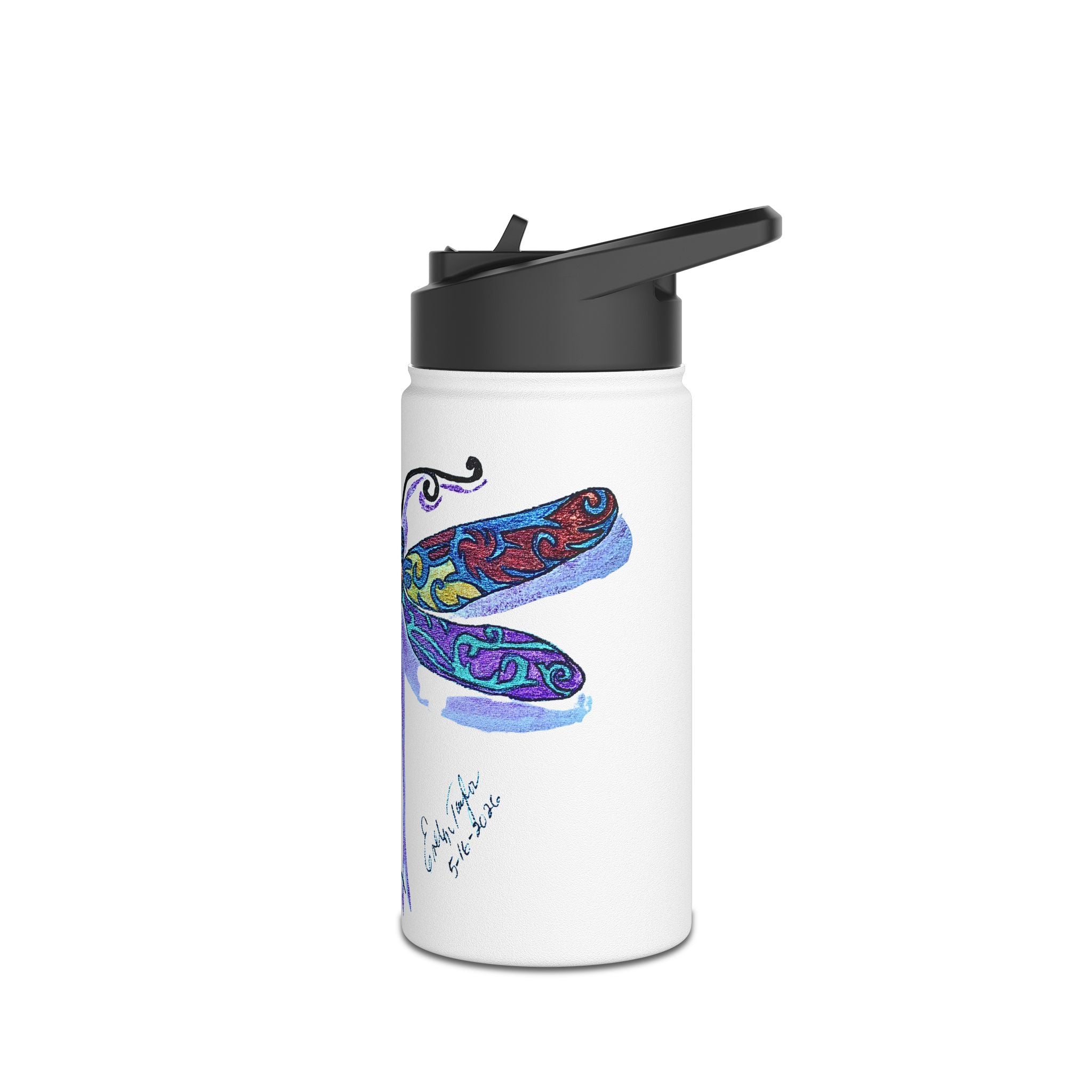 Dragonfly Water Bottle — Colorful Boho Stainless Steel Bottle
