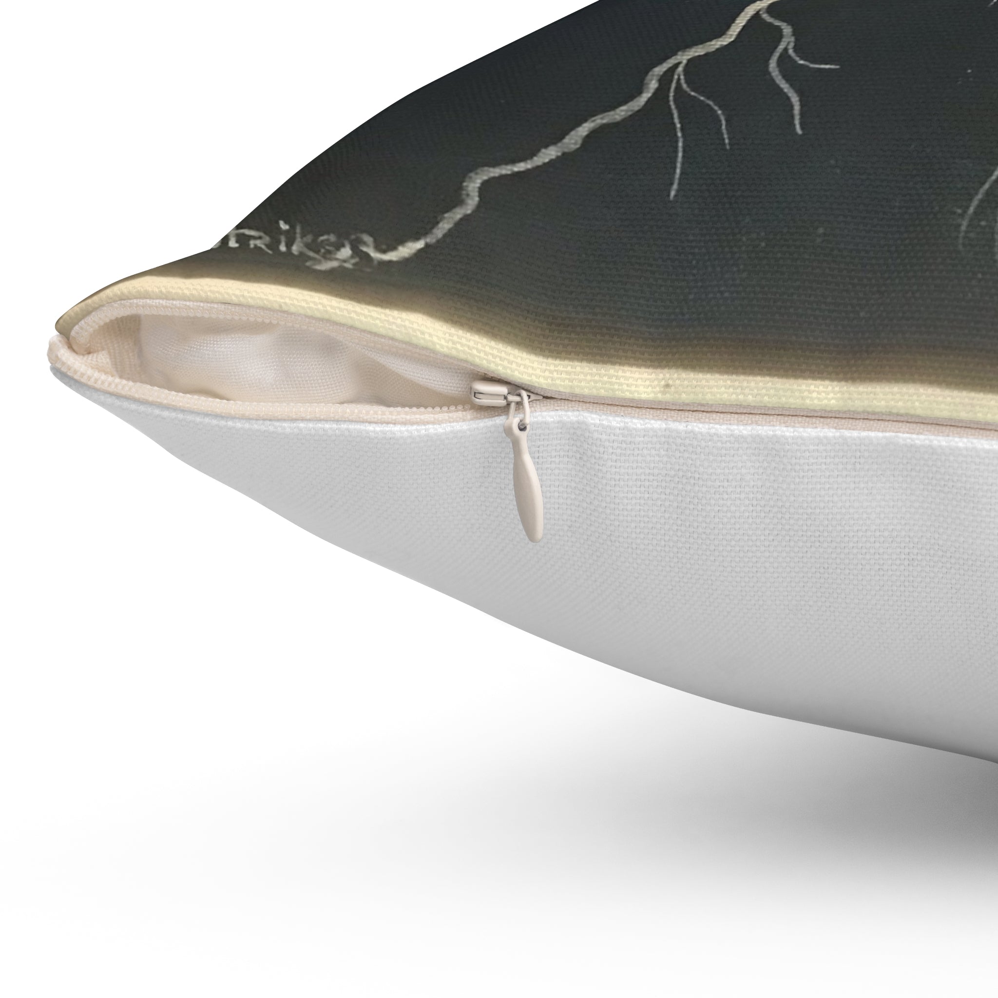 Lightning Bolt Square Pillow — Dark Storm Decorative Throw Pillow
