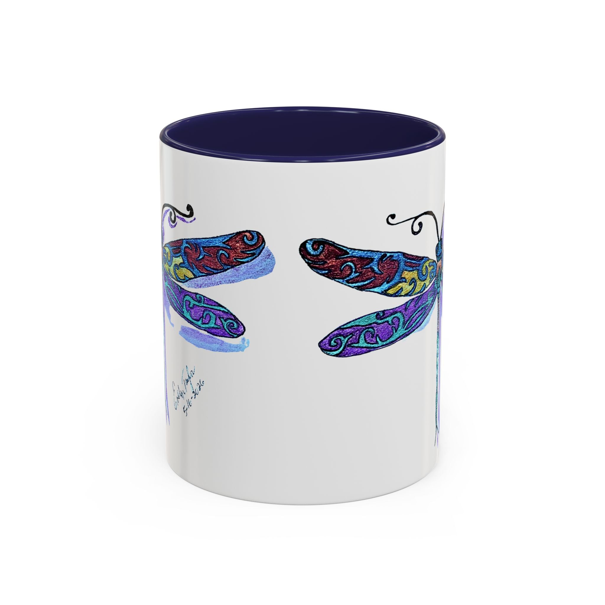 Dragonfly Motif Accent Coffee Mug (11, 15oz)