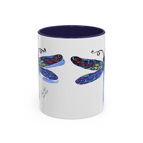 Dragonfly Motif Accent Coffee Mug (11, 15oz)