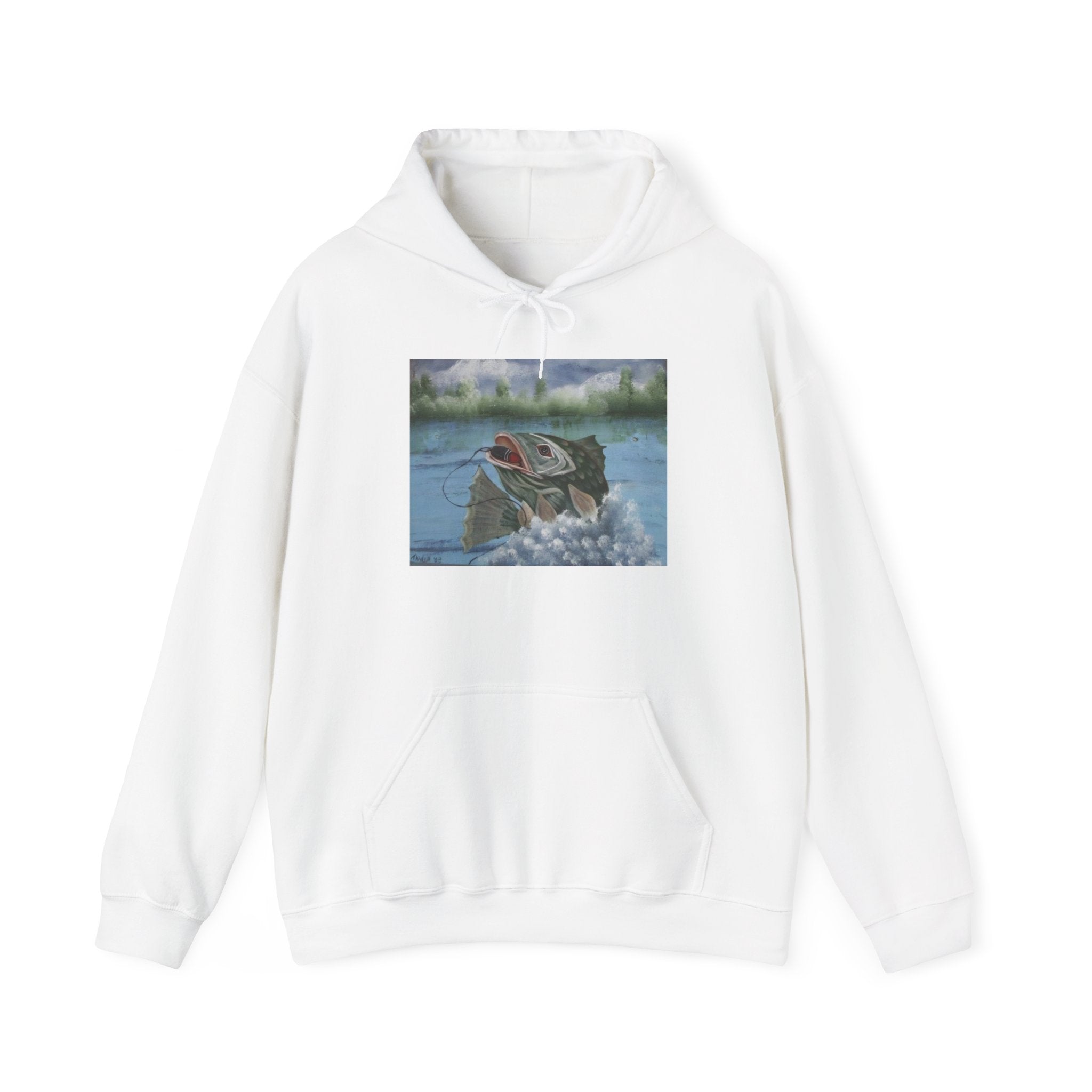 Largemouth Bass Jumping Hoodie | Fishing Lake Sports Apparel