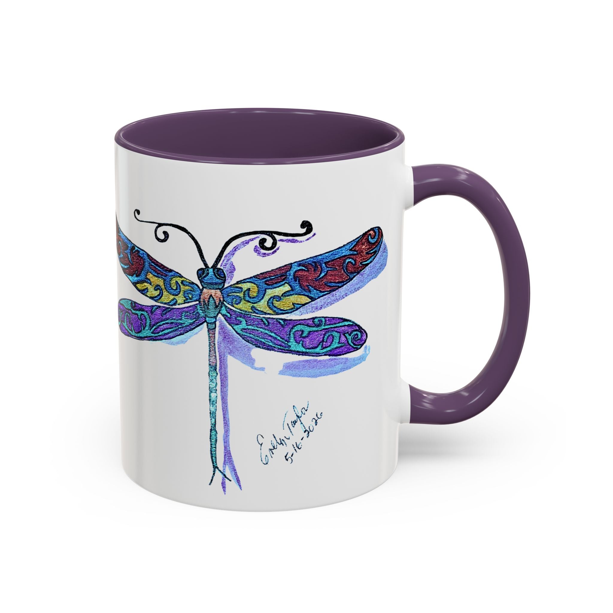 Dragonfly Motif Accent Coffee Mug (11, 15oz)