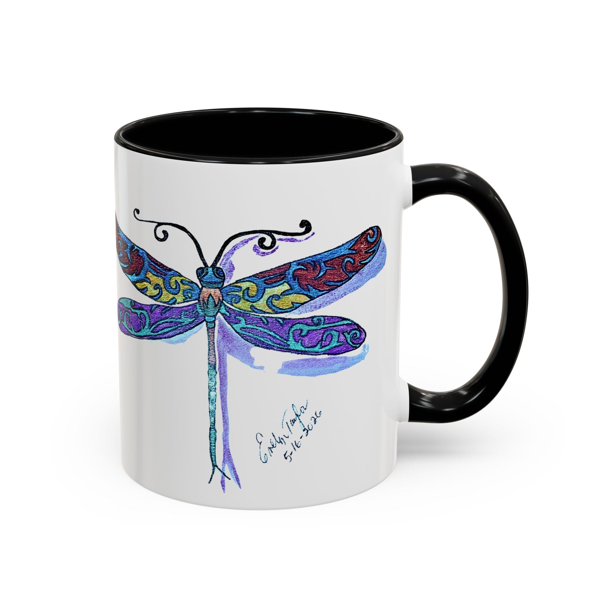 Dragonfly Motif Accent Coffee Mug (11, 15oz)