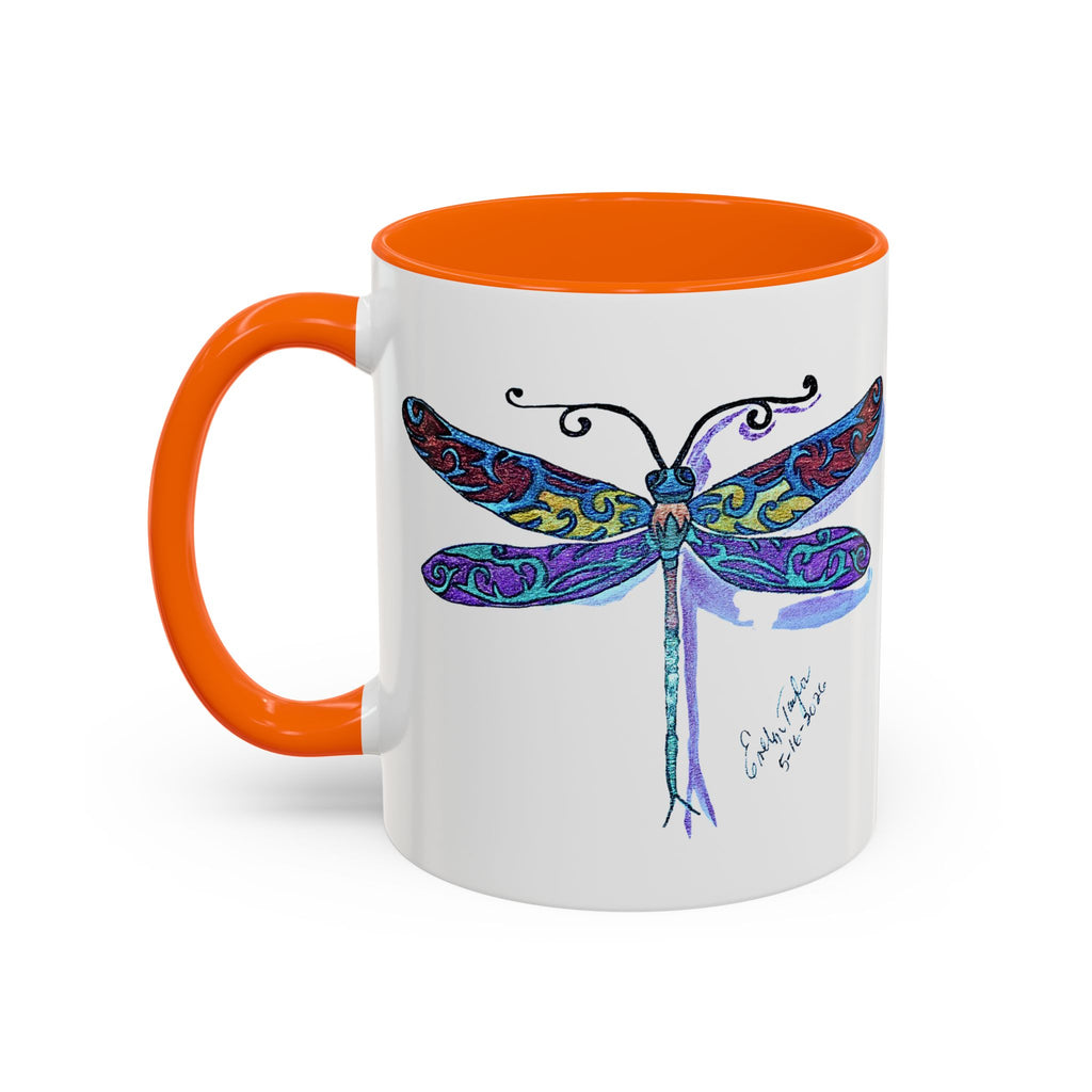 Dragonfly Motif Accent Coffee Mug (11, 15oz)