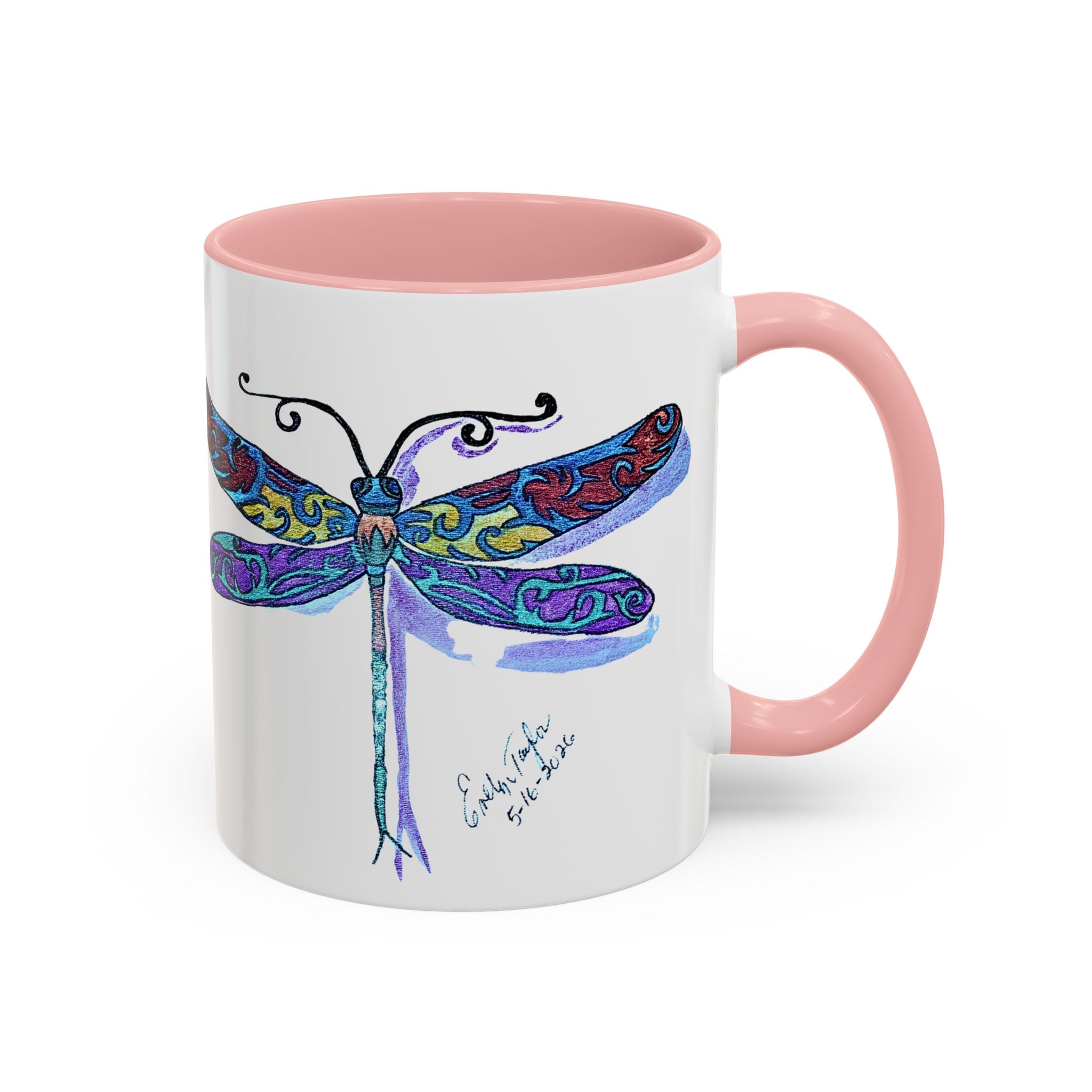 Dragonfly Motif Accent Coffee Mug (11, 15oz)