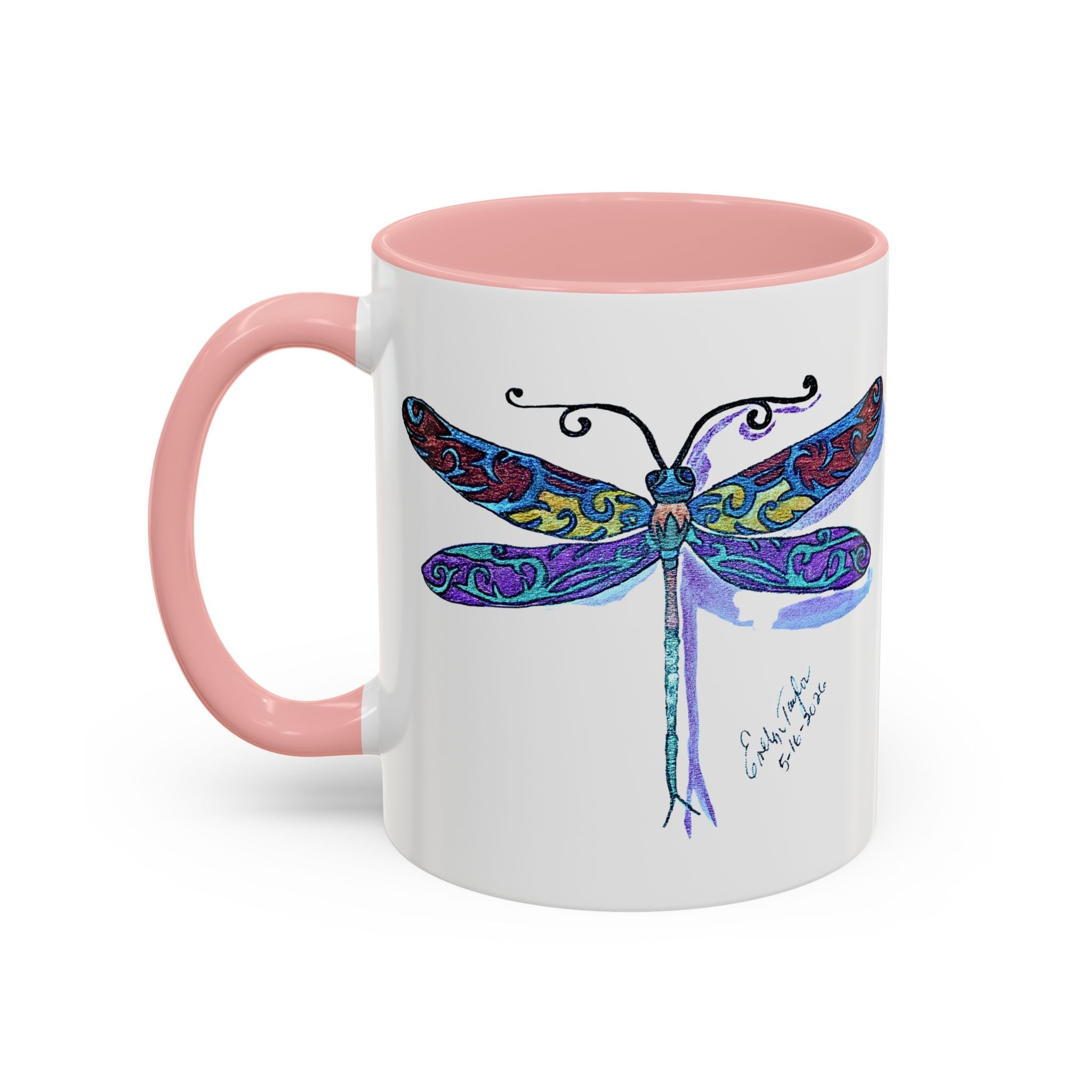 Dragonfly Motif Accent Coffee Mug (11, 15oz)