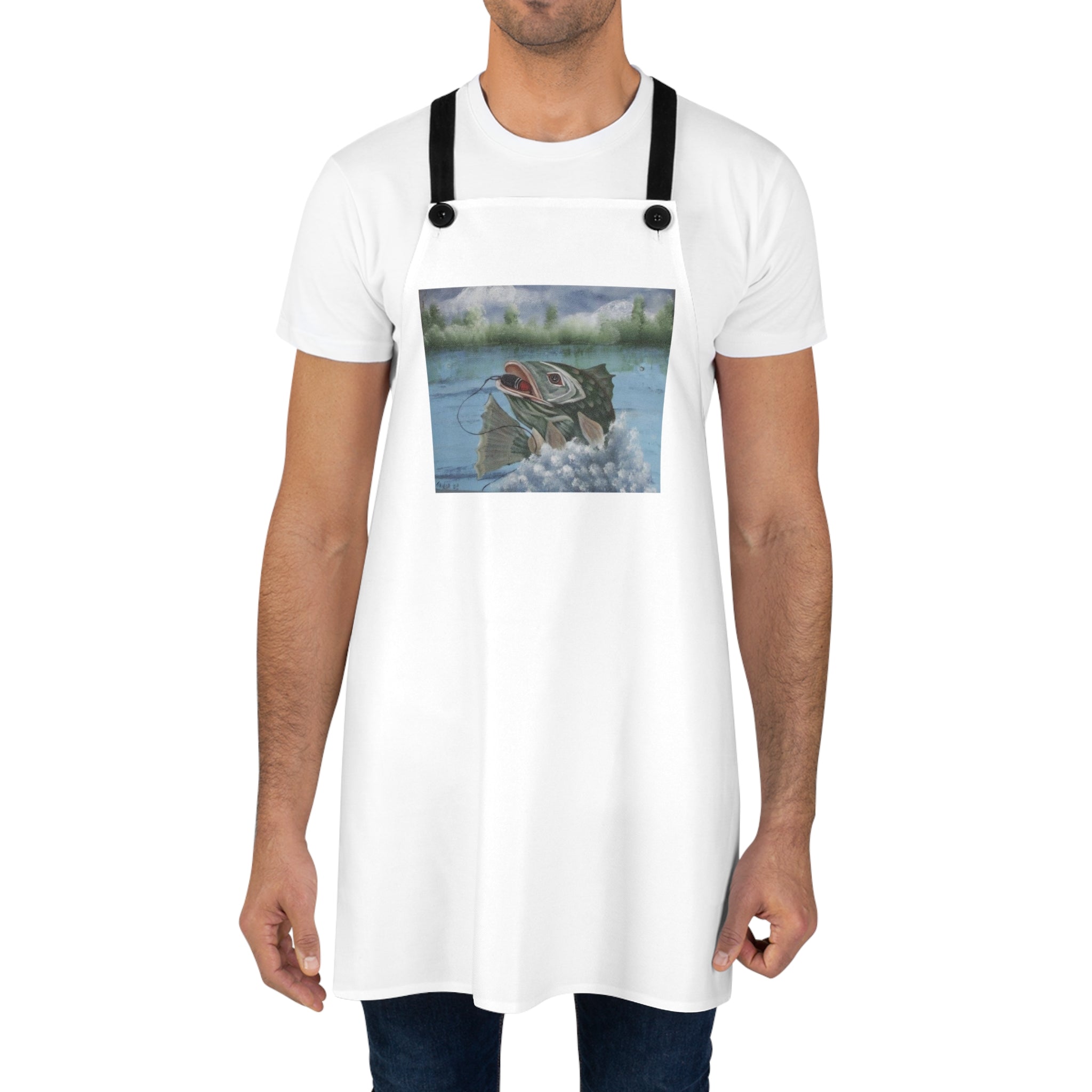Fishing Bass Apron — Vintage Largemouth Fish Design