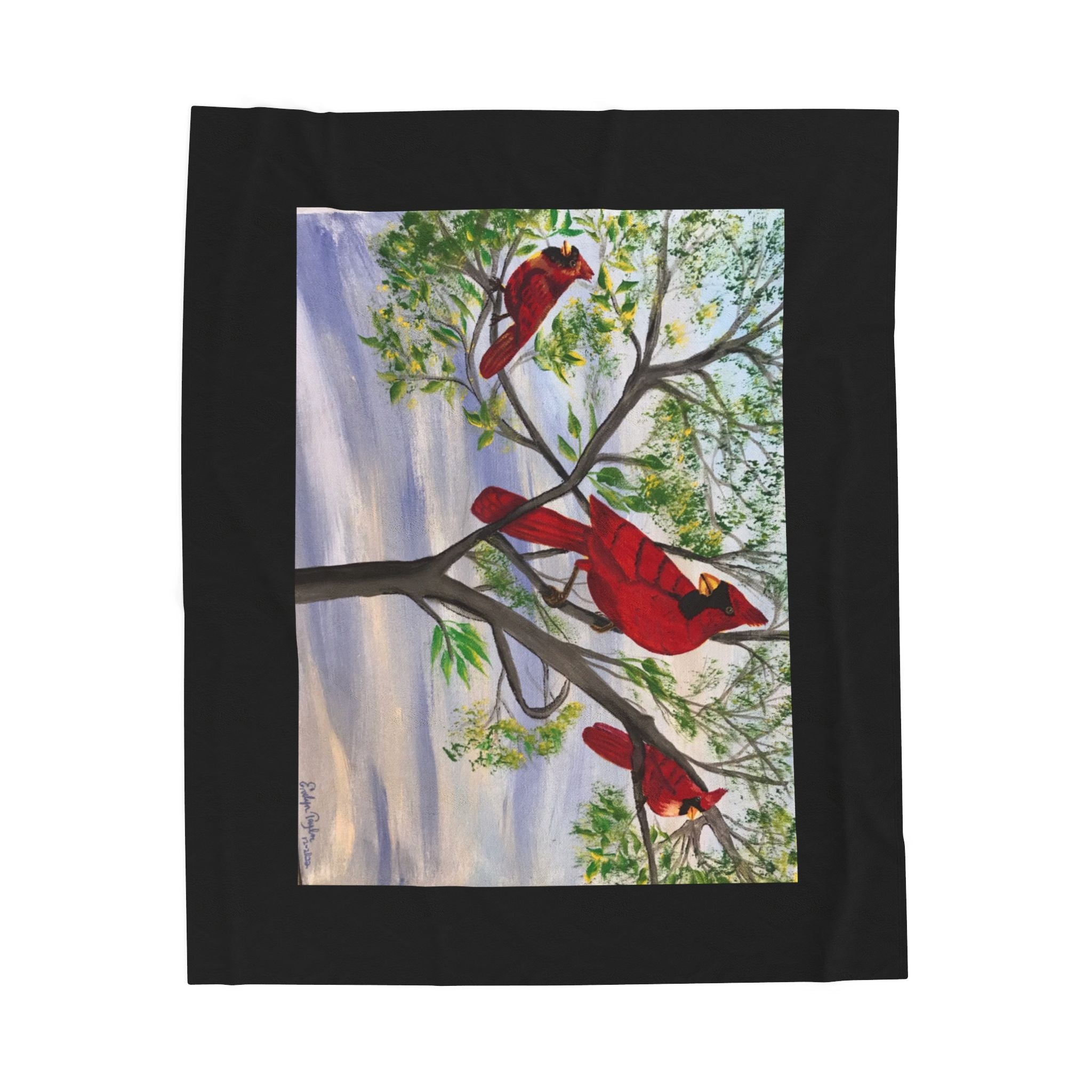 Cardinal Trio – Original Hand-Painted Acrylic Painting