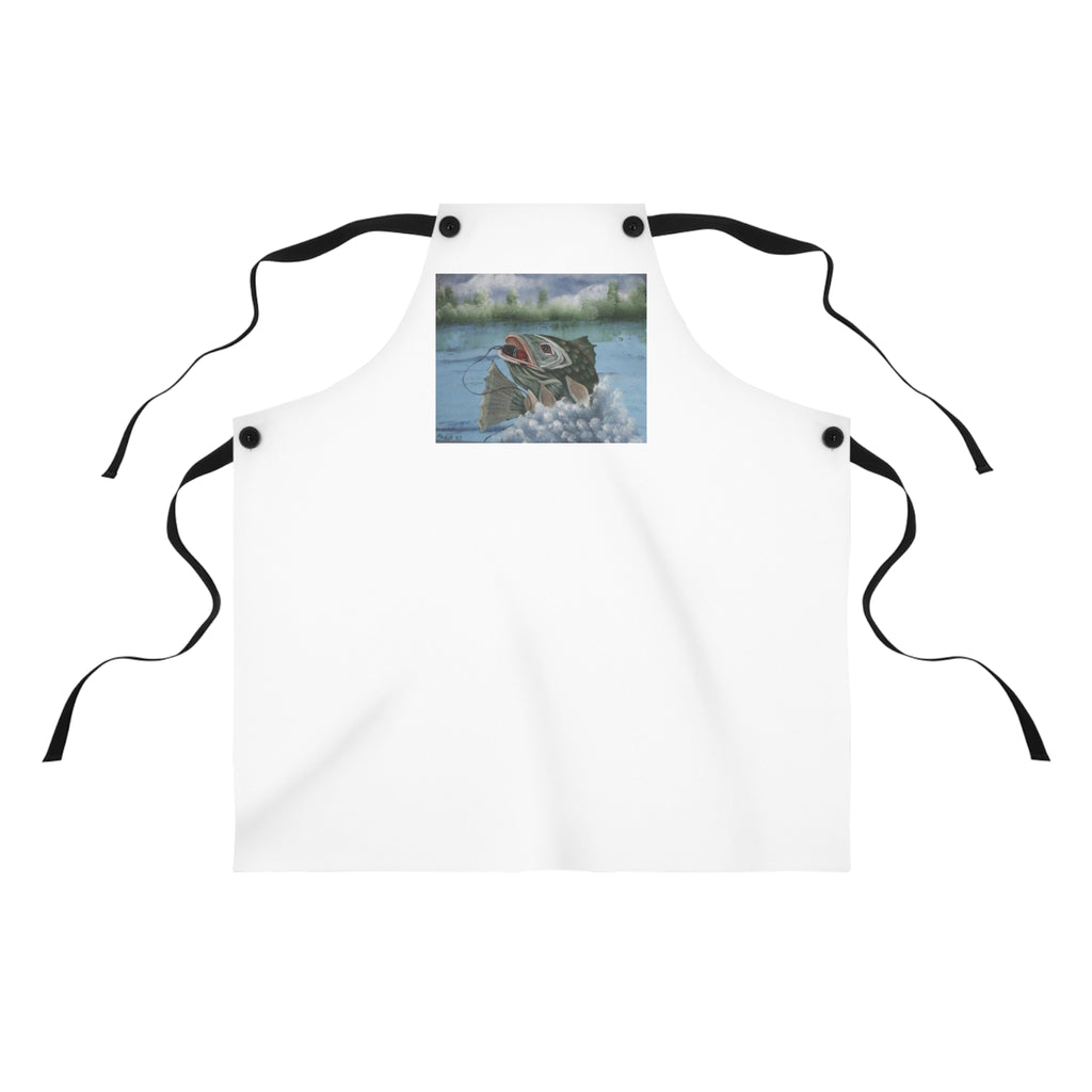 Fishing Bass Apron — Vintage Largemouth Fish Design