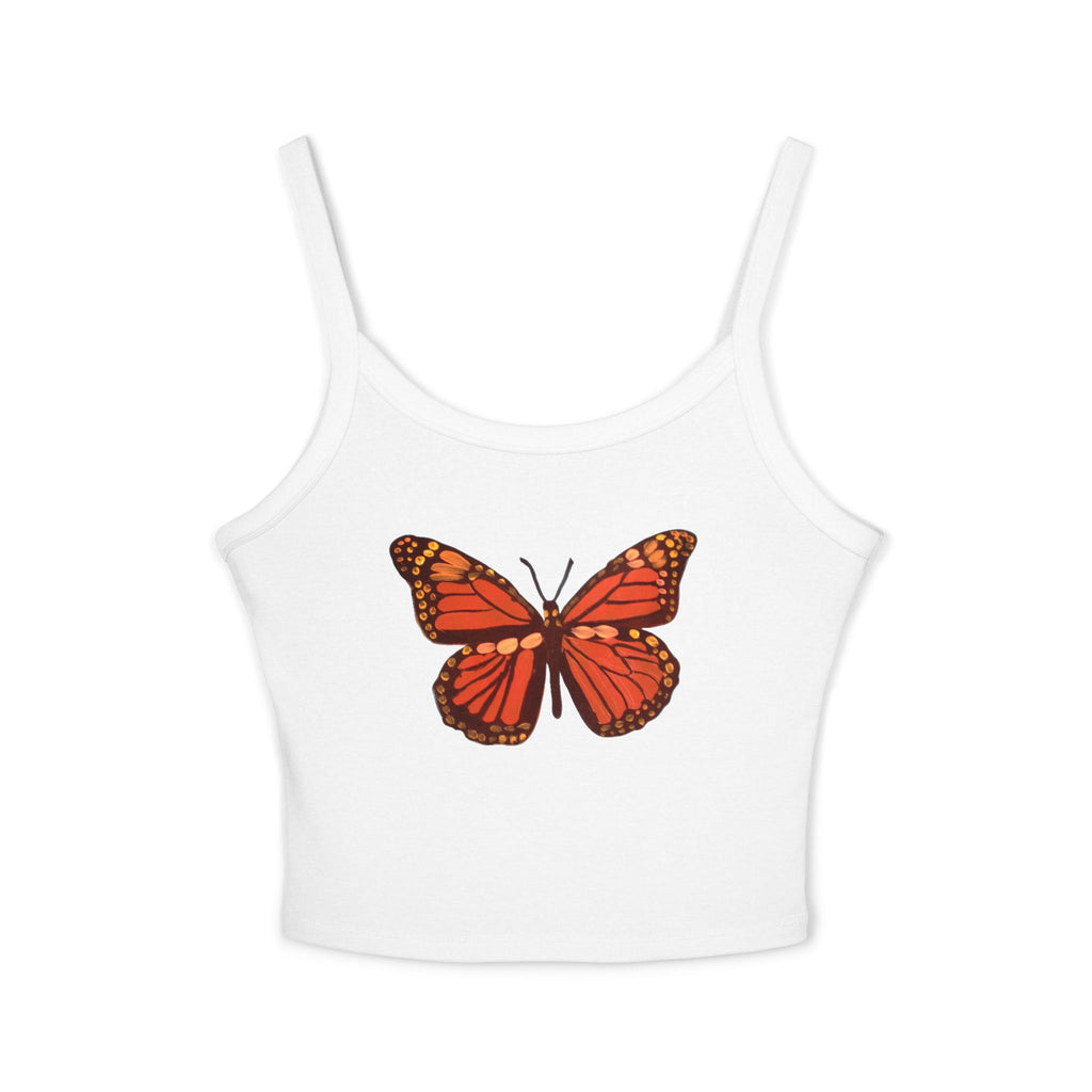 Orange Monarch Butterfly Tank Top | Vintage Style Insect Illustration