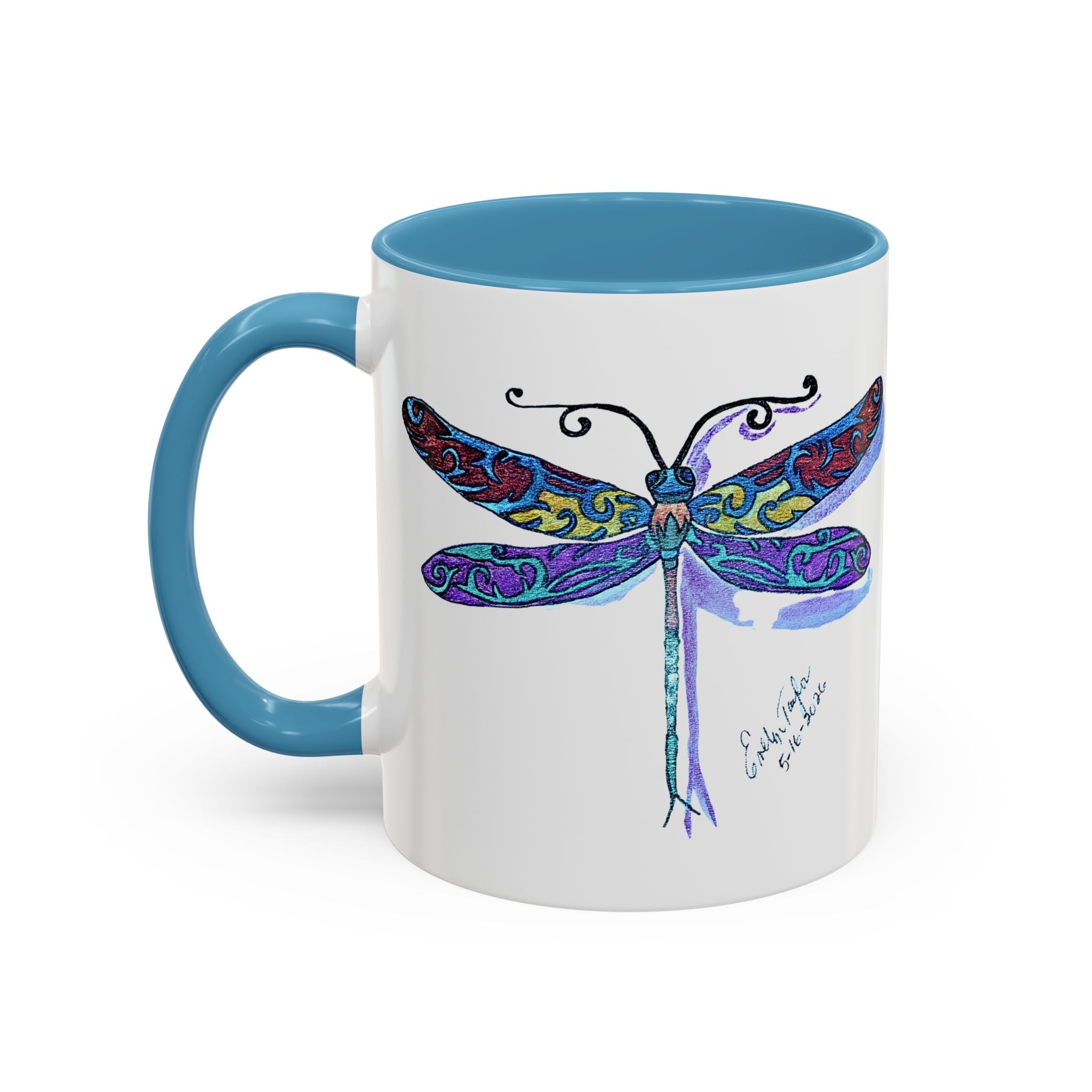 Dragonfly Motif Accent Coffee Mug (11, 15oz)