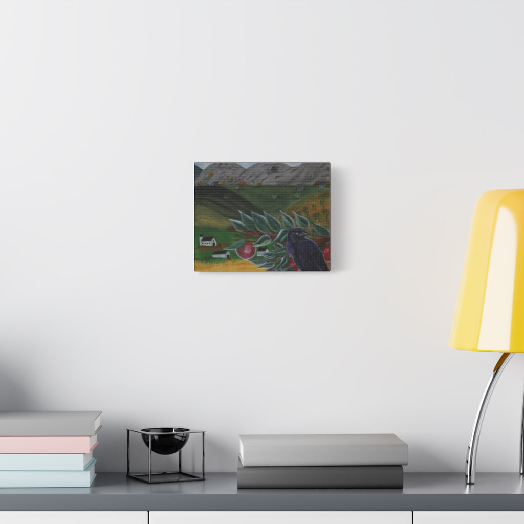 The Raven & the Apple Tree — Original Hand-Painted Art Canvas