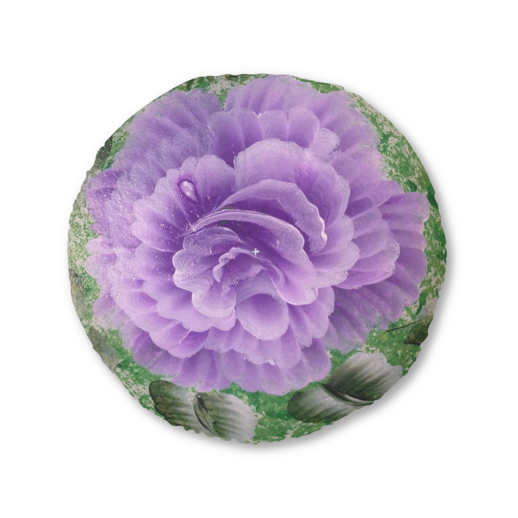Purple Rose — Round Tufted Floor Pillow